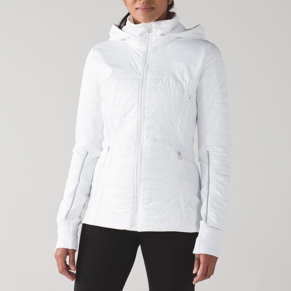 lululemon athletica Jackets & Blazers - Lululemon First Mile Jacket in White Full Zip Hooded